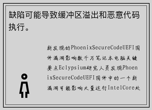 缺陷可能导致缓冲区溢出和恶意代码执行。 